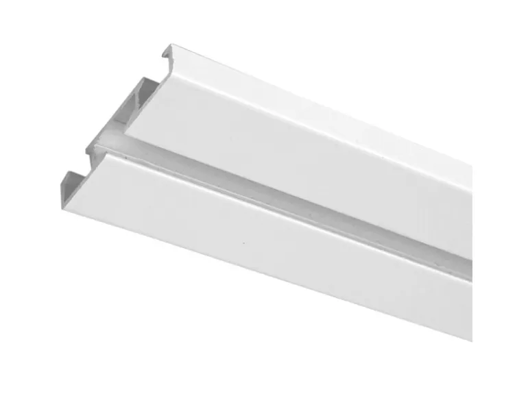 Bestlivings Vorhangschiene Aluminium Weiß 1 bis 2 Lauf 120 cm