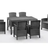 BICA Lido Wetterfestes Balkonset 7-tlg. mit 6 Sessel inkl. Sitzkissen und Tisch Houston Graphit