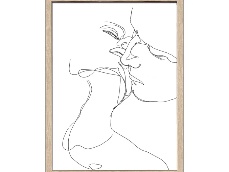 Bild mit Rahmen Anonymus Sketch faces II 42,5 cm x 32,5 cm