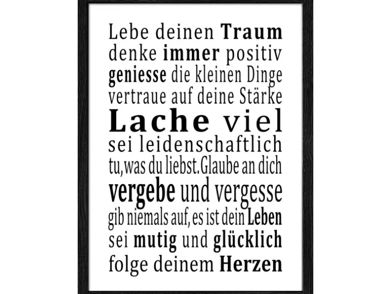 Bild mit Rahmen Anonymus Lebensweisheit 42,5 cm x 32,5 cm