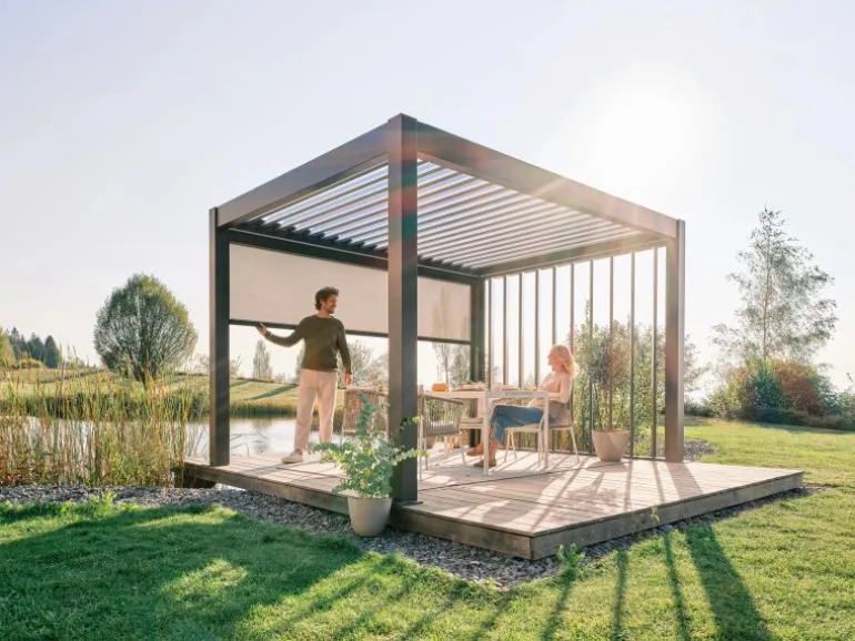 Biohort Sonnenschutzrollo zu Pergola 10 x 235 x 364 cm Dunkelgrau-Metallic
