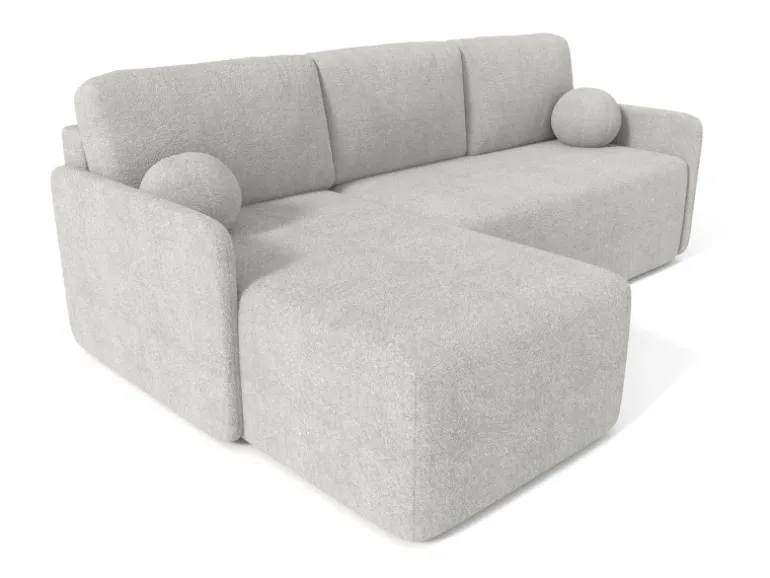 Björn&Schiller Ecksofa mit Schlaffunktion und Bettkasten 212x92x142 cm Waschbarer Bezug Grau