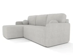 Björn&Schiller Ecksofa mit Schlaffunktion und Bettkasten 212x92x142 cm Waschbarer Bezug Grau