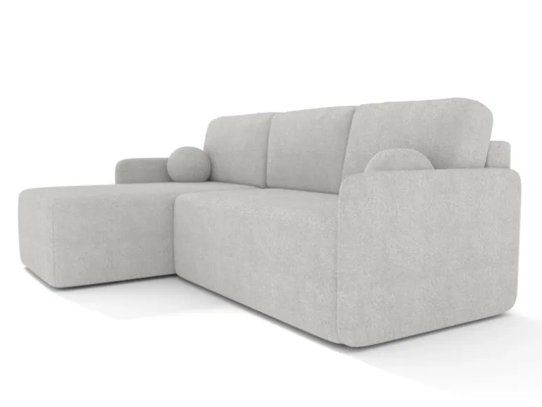 Björn&Schiller Ecksofa mit Schlaffunktion und Bettkasten 212x92x142 cm Waschbarer Bezug Grau