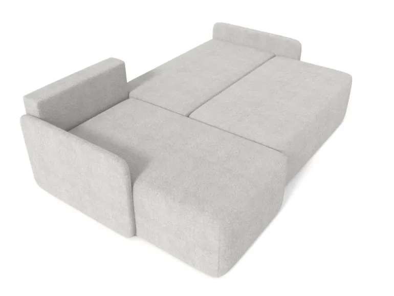 Björn&Schiller Ecksofa mit Schlaffunktion und Bettkasten 212x92x142 cm Waschbarer Bezug Grau