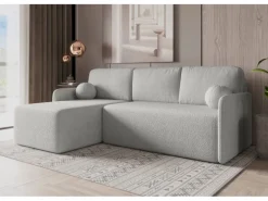Björn&Schiller Ecksofa mit Schlaffunktion und Bettkasten 212x92x142 cm Waschbarer Bezug Grau