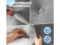 Björn&Schiller Rückenkissen Grau 160 cm mit Waschbarem Bezug