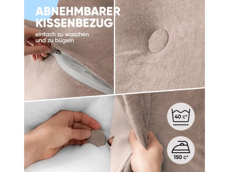Björn&Schiller Rückenkissen Champagne 70 cm mit Waschbarem Bezug
