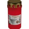 Bolsius Grablicht mit Deckel, Rot, Brenndauer bis zu 55 Std.