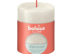 Bolsius Rustik-Kerze Shimmer 80/68 mm Elfenbein
