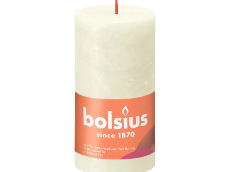 Bolsius Rustik-Kerze Shine 130/68 mm Weiche Perle