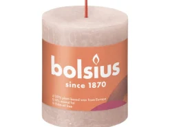 Bolsius Rustik-Kerze Shine 80/68 mm Nebliges Rosa