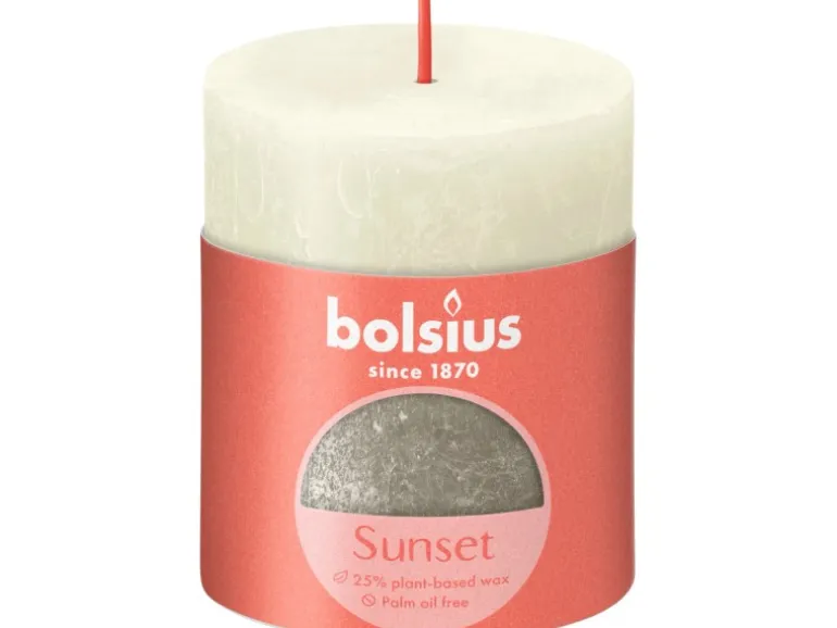 Bolsius Rustik-Kerze Sunset 80/68 mm Perle-Champagner
