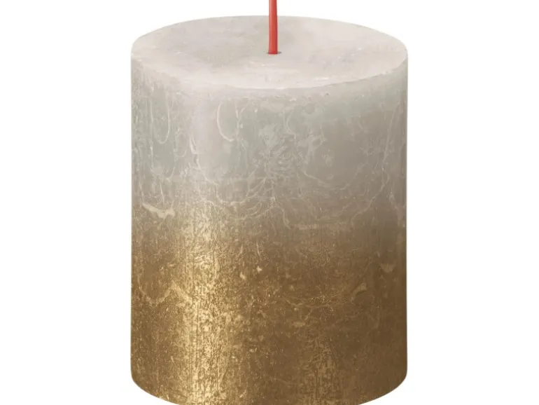 Bolsius Rustik-Kerze Sunset 80/68 mm Sandgrau-Gold