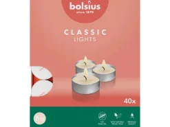 Bolsius Teelichter in Box Brenndauer 6 Stunden 40 Stück