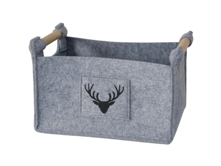 Boltze Aufbewahrungskorb Karly Mittel 30 cm x 31 cm x 43 cm Grau