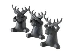 Boltze Deko-Figur Elcho 3-fach Sortiert Schwarz