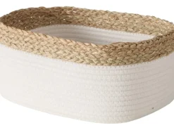 Boltze Deko-Korb Ioana 13 cm x 13 cm x 19 cm Weiß