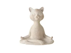 Boltze Home Deko-Figur Yoga Katze 3-fach Sortiert 15 cm x 6 cm x 14,5 cm Beige