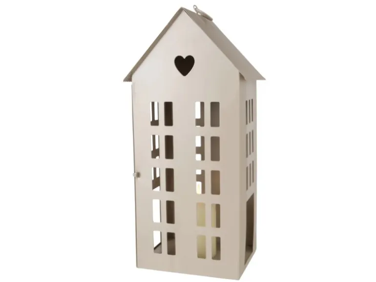Boltze Home Laterne Alamo Groß 35 cm x 13 cm x 17 cm Beige