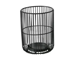 Boltze Home Windlicht Cindy Groß Ø 15 cm x 20 cm Schwarz