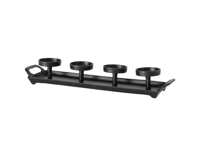 Boltze Kerzenleuchter Aigna Rechteck 50 cm x 13 cm x 8 cm Schwarz