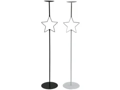 Boltze Stern-Kerzenleuchter Guila Groß 20 cm x 20 cm x 99,5 cm Schwarz