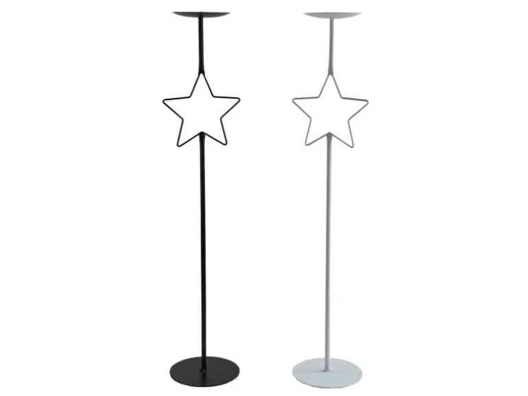 Boltze Stern-Kerzenleuchter Guila Mittel 16 cm x 15 cm x 76,5 cm Schwarz