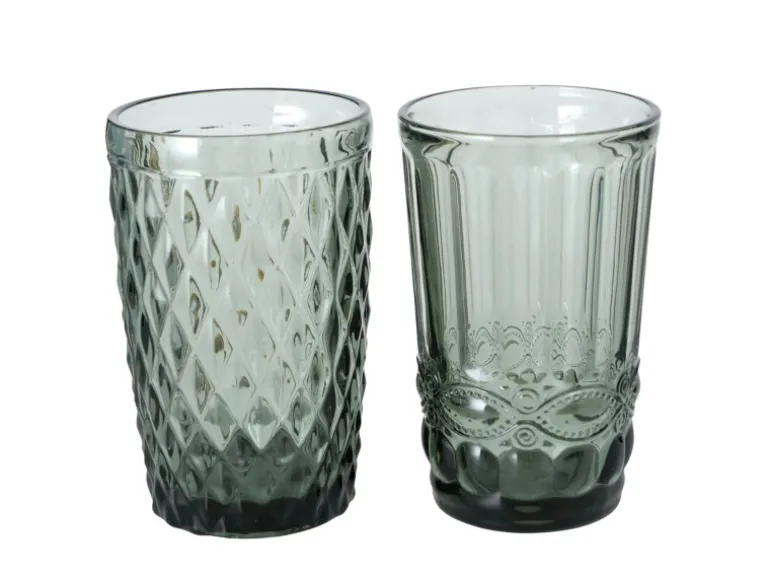 Boltze Trinkglas Aurora 2-fach Sortiert 13 cm x 8 cm x 13 cm Schwarz