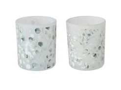 Boltze Windlicht Eukana Klein 2-fach sortiert Ø 7 cm x 8,3 cm Grün