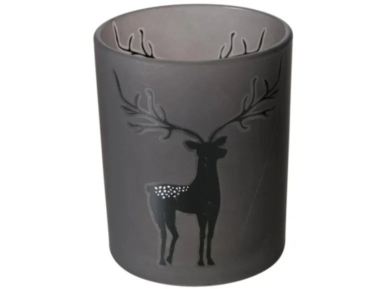 Boltze Windlicht Hirsch Klein 2-fach Sortiert Ø 7 cm x 8,3 cm Mehrfarbig