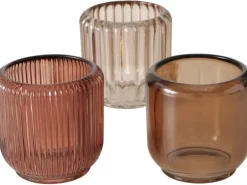 Boltze Windlicht Reguna 3-fach Sortiert 8,5 cm x Ø 8,5 cm Mehrfarbig