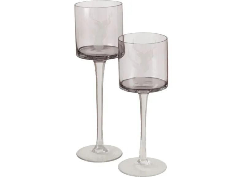 Boltze Windlicht Vilbert 2er Set Grau
