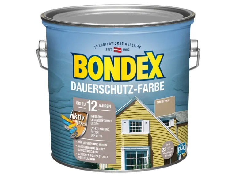 Bondex Dauerschutz-Farbe Treibholz seidenglänzend 2,5 l