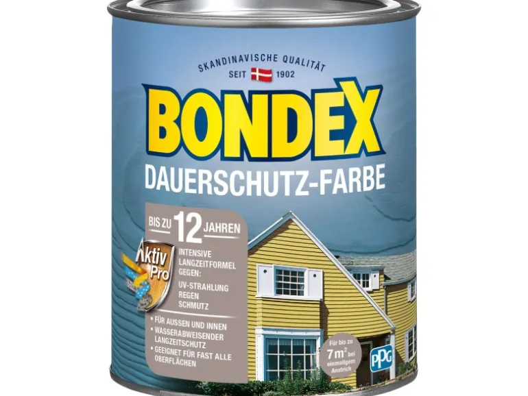 Bondex Dauerschutz-Farbe Taupe hell seidenglänzend 750ml
