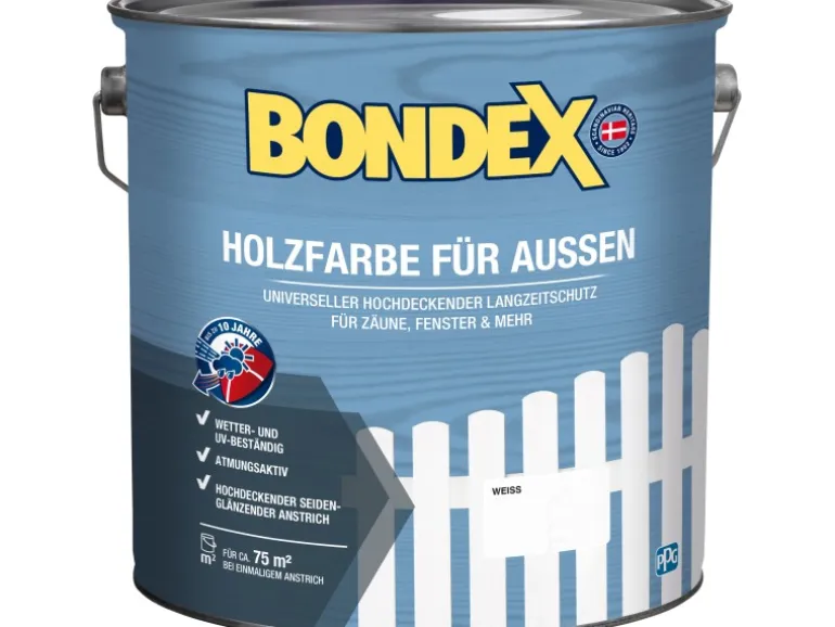 Bondex Holzfarbe für Außen Weiß 7,5 l