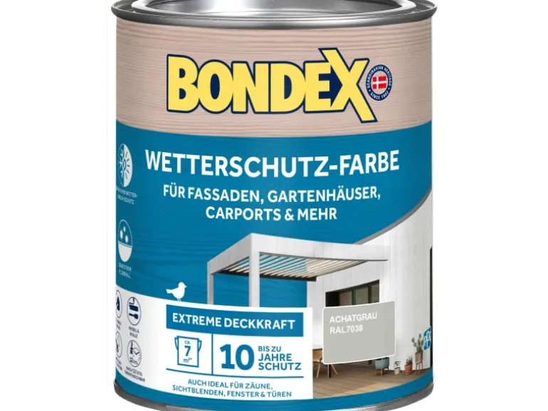 Bondex Wetterschutz-Farbe RAL 7038 Achatgrau 750 ml