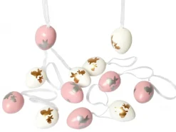 Brauns-Heitmann Behang Eier ca. 4 cm Rosa-Weiß 12 Stück