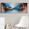 Bricoflor Abstraktes Leinwandbild In Blau Und Braun Moderne Kunst Leinwand Bild In Space Optik Ausgefallenes Wandbild Mit Weltraum Motiv