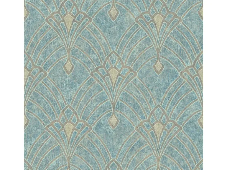 Bricoflor antik Vliestapete Im Jugendstil Vintage Tapete Hellblau Ideal für Flur und Esszimmer Nostalgische Vlies Mustertapete Ornament Der 20er Jahre