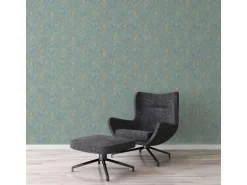 Bricoflor antik Vliestapete Im Jugendstil Vintage Tapete Hellblau Ideal für Flur und Esszimmer Nostalgische Vlies Mustertapete Ornament Der 20er Jahre