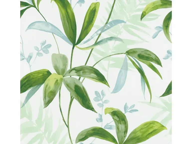 Bricoflor Aquarell Tapete mit Blätter Muster Grüne Vliestapete Blatt Design in Wasserfarben Optik Ranken Mustertapete in Weiß Grün für Schlafzimmer