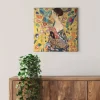 Bricoflor Art Nouveau Bild 20Er Jahre Leinwand Bild Im Gemälde Stil Mit Frau Und Pfau Ölgemälde Kunstdruck Wandbild Für Wohnzimmer Und Schlafzimmer