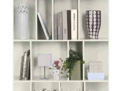 Bricoflor ausgefallene Tapete mit Bücherregal Muster 3D Tapete Ideal für Wohnzimmer und Büro Weiße Vliestapete mit Regel Design