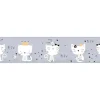 Bricoflor Baby Tapete mit Katzen für Mädchen Graue Kinderzimmer Bordüre Selbstklebend mit Tieren Katzentapete Ideal für Babyzimmer Von Mädchen