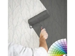 Bricoflor Baum Tapete überstreichbar Äste Vliestapete in Weiß Grau für Wohnzimmer und Schlafzimmer Vlies Waldtapete mit Vinyl Ideal Zum überstreichen