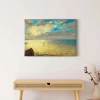 Bricoflor Bild Im Impressionismus Gemälde Stil Maritimes Wandbild Mit Meer Motiv In Hellblau Und Gelb Leinwand Bild Mit Segelschiffen Für Schlafzimmer