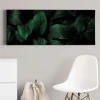 Bricoflor Bild Mit Grünen Blättern Auf Leinwand Dschungel Wandbild Mit Palmenblättern In Dunkelgrün Exostisches Leinwandbild Für Schlaf Und Wohnzimmer