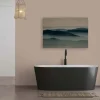 Bricoflor Bilder Landschaft In Nebel Deko Wandbild In Petrol Für Badezimmer Und Schlafzimmer Leinwandbild In 120 X 80 Cm