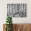 Bricoflor Birkenwald Bild Auf Leinwand In Schwarz Weiß Wandbild Mit Wald Motiv Ideal Für Schlafzimmer Und Flur Glattes Leinwandbild Auf Keilrahmen